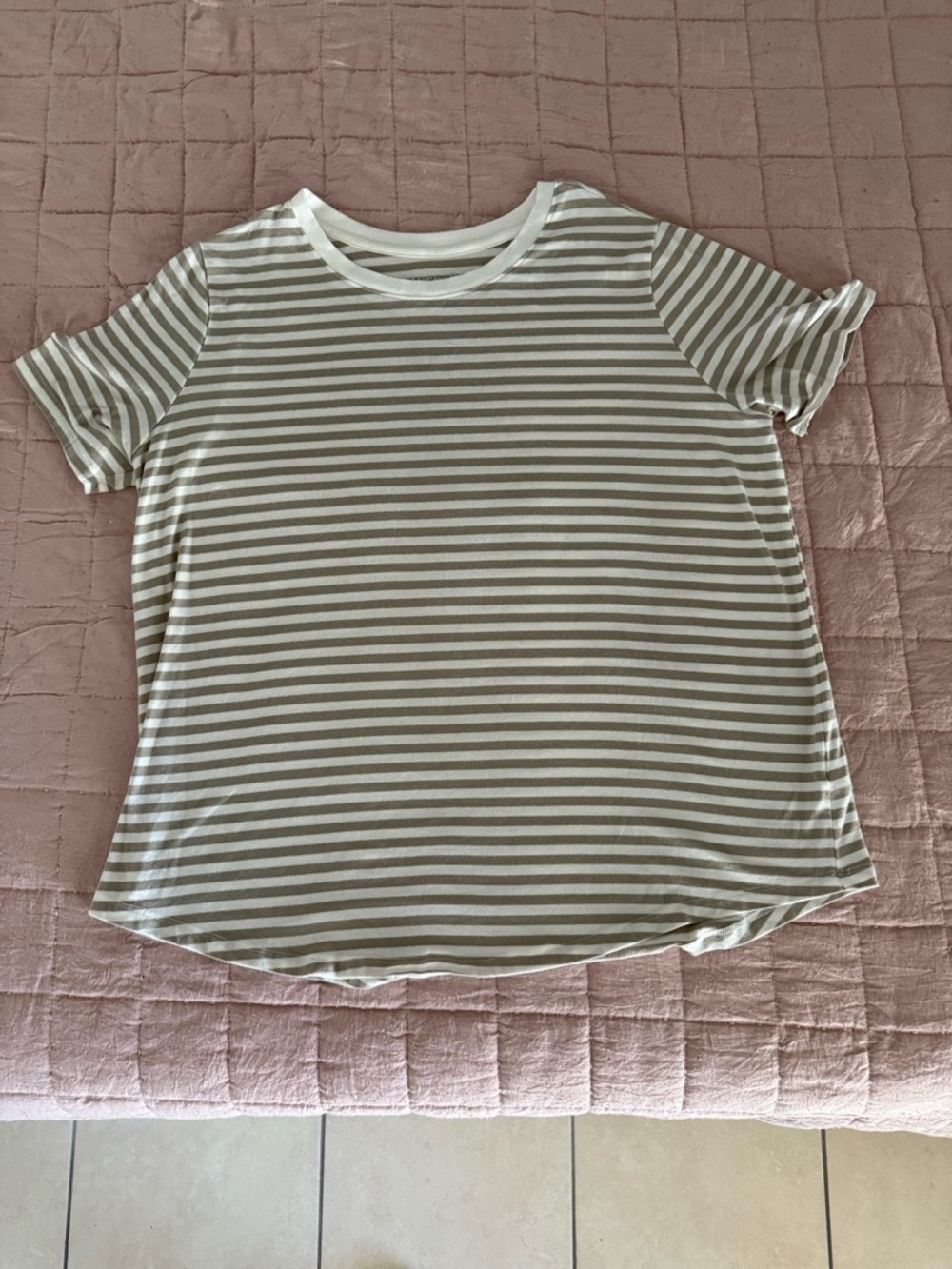 Terra & Sky Striped Tee in White and Taupe